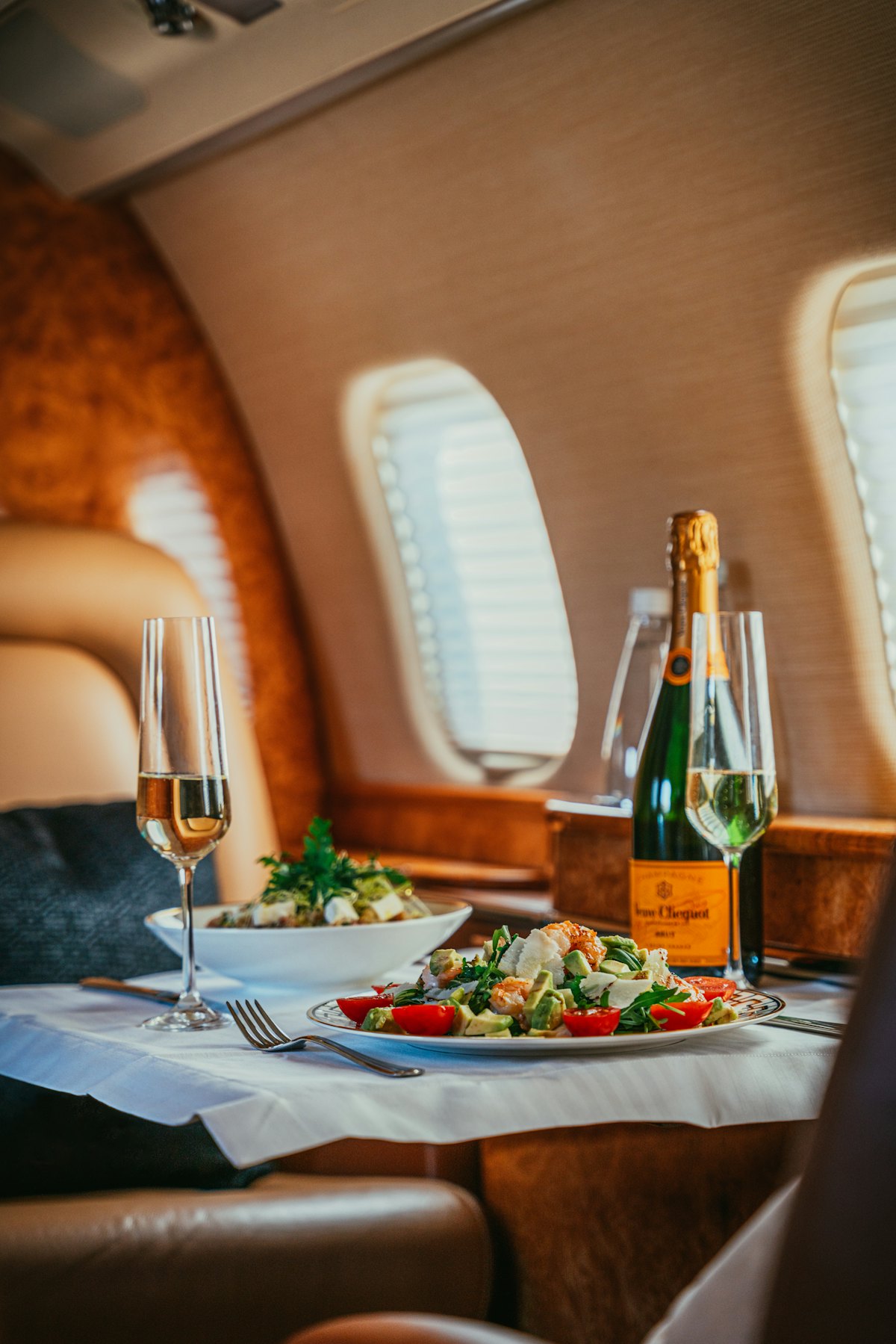 Luxury private jet cabin